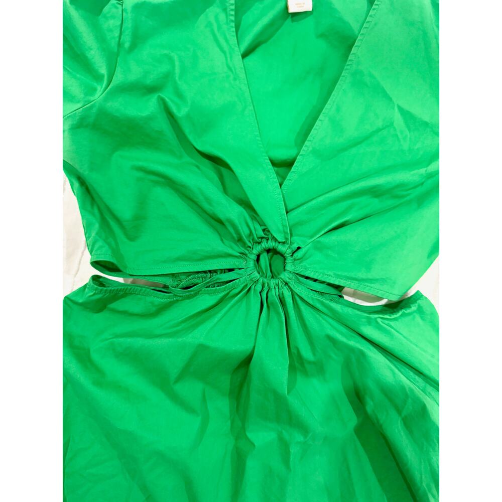 Brat Green Cutout Mini Dress Sz XS O Ring Festival Rave Coachella Indie Sleaze - Picture 9 of 13